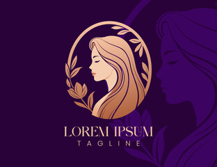 elegant beauty or fashion logo or icon