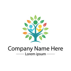 Minimalist and unique family tree logo design vector style