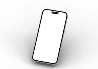 High-quality image of a smartphone with a blank screen, perfect for app presentations or website mockups.