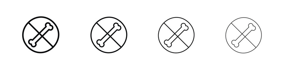 No bones sign symbol. Vector isolated illustration.