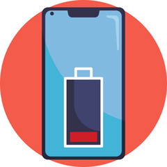 Battery nearly depleted, indicating low charge.