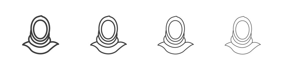 Muslim women icon symbol. Vector isolated illustration.