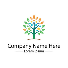 Obraz premium Minimalist and unique family tree logo design vector style