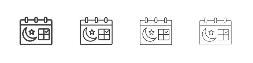 Islamic calendar icon symbol. Vector isolated illustration.