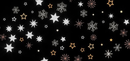 Beautiful winter background with stars and snowflakes. Perfect for holiday cards, websites, and more.