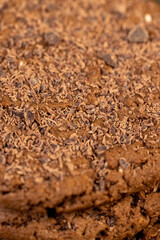 close up chocolate biscuits with sesame seeds