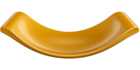 Yellow Curved Dish bowl wavy isolated on a transparent background