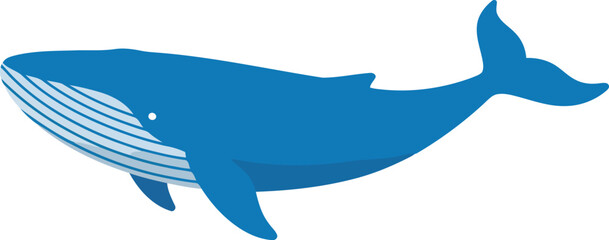 Majestic blue whale swimming ocean marine life sea creature illustration vector