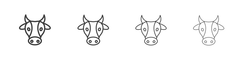 Cow icon symbol. Vector isolated illustration.