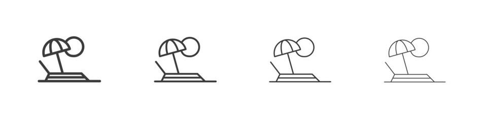 Beach chair icon symbol. Vector isolated illustration.