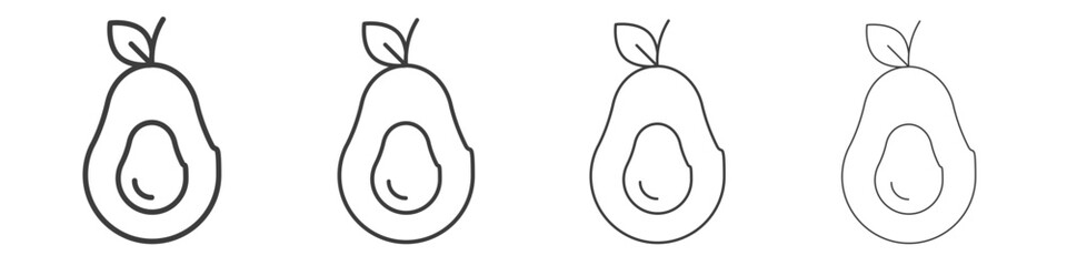 Avocado icon symbol. Vector isolated illustration.