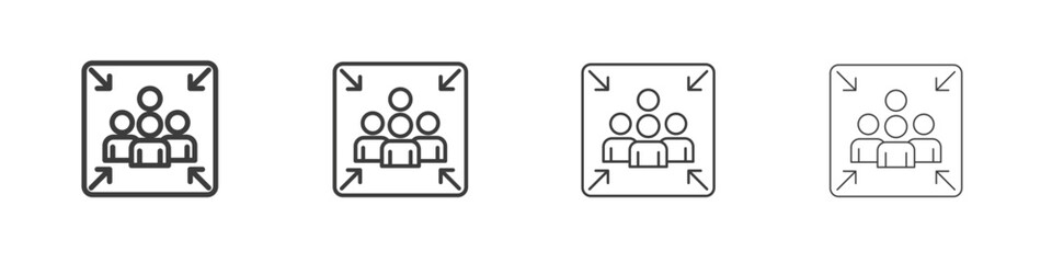 Assembly point icon symbol. Vector isolated illustration.