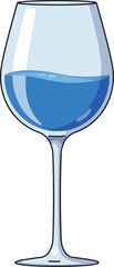 Elegant blue wine glass with refreshing liquid for celebrations and sophisticated events vector