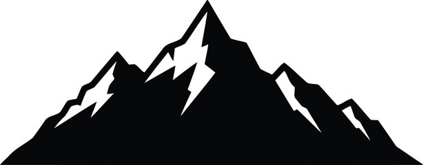 Majestic snowy mountain peaks silhouette for adventure and nature themes vector © Taslima