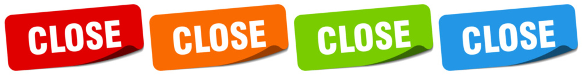 close sticker. close sticker set on white background