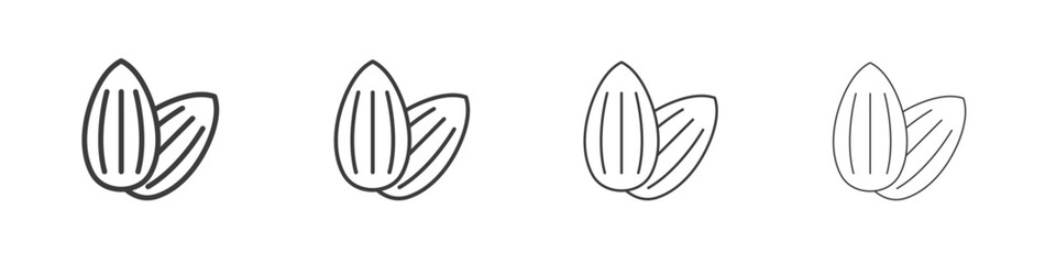 Almond icon symbol. Vector isolated illustration.