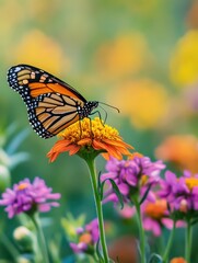Obraz premium A monarch butterfly on a flower