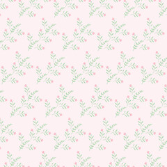 Soft_Background_Pattern_GreenLeaf_PinkFlowers