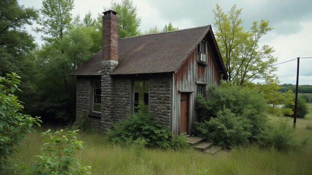 Abandoned building overtaken