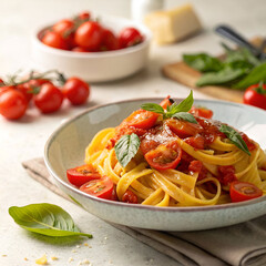 front view pasta tasty yummy spicy with red tomato