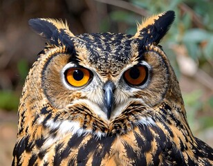 Close-up of an owl's face