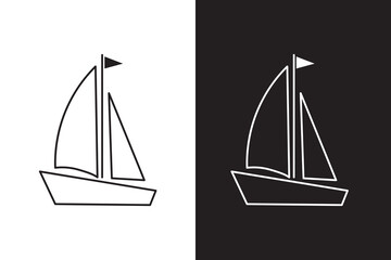 sailboat icon, sailboat silhouette vector illustration-simple silhouette illustration of sailboat,sailboat vector
