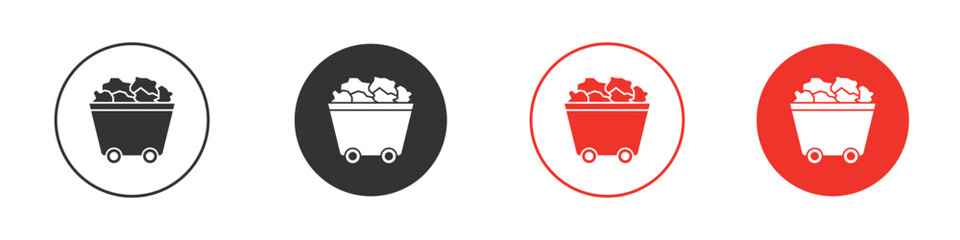 Trolley with coal icon symbol for your website design, logo, app, UI.