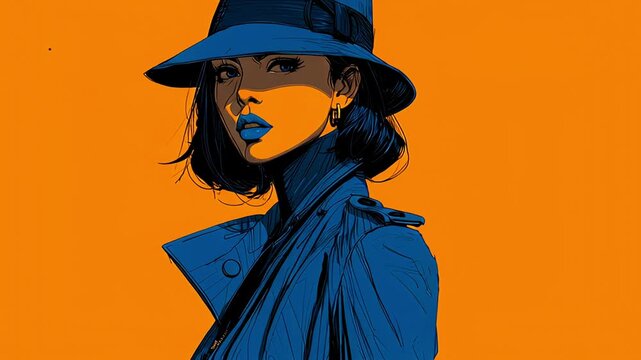 Mysterious female spy in a mafia underworld, symbolizing the femme fatale assassin concept.
