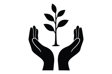 Obraz premium Hands Protecting a Sprout Representing Growth and Sustainability A Symbol of Environmental Care and Nurturing New Life