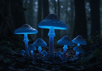 Nocturnal Bloom: Luminescent Fungi