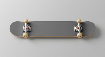 Gray Skateboard on White Background, Studio Shot