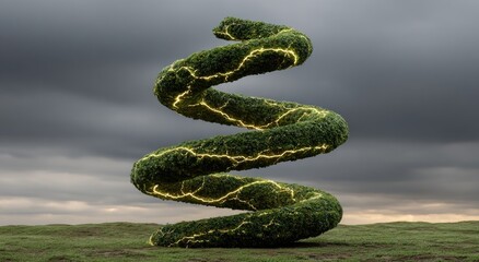 Spiral plant with glowing energy