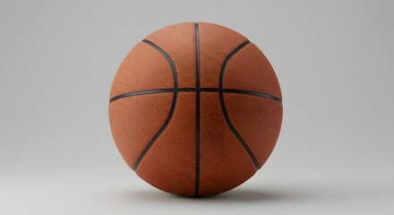 Fototapeta premium Realistic Basketball Isolated on Gray Background