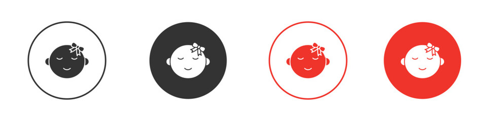 Baby girl face icon symbol for your website design, logo, app, UI.