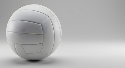 White Volleyball Ball on Gray Background