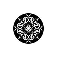 Creative minimal mandala silhouette vector with floral inspired clean line pattern