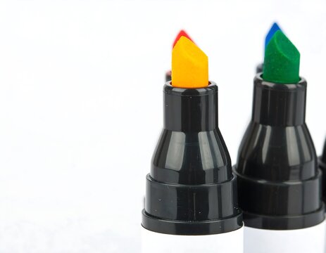 Close-up of colorful marker tips