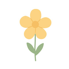 Flat Yellow Cloud Petal Blossom Flower Illustration PNG