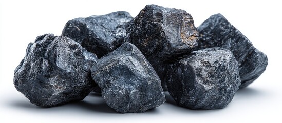 Dark gray rocks in a pile