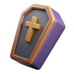 Halloween coffin with cross