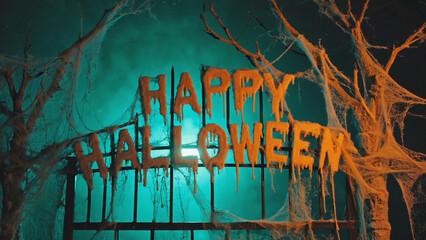 Happy Halloween Day on  Spooky background