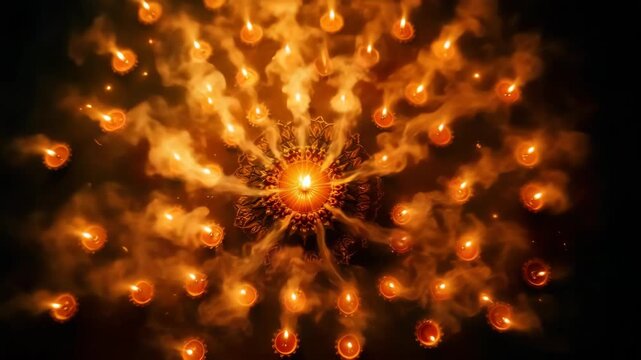 Vibrant celestial illumination representing durga maha ashtami and navratri festivals divine energy and spiritual devotion