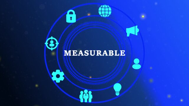 Abstract measurable icon background.businessman shows the word on the virtual display of the future.Technology, Internet and network concept