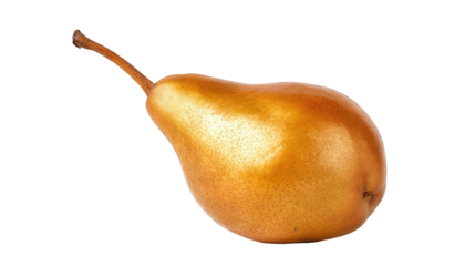 Ripe Brown Pear with Golden Highlights on Black Background