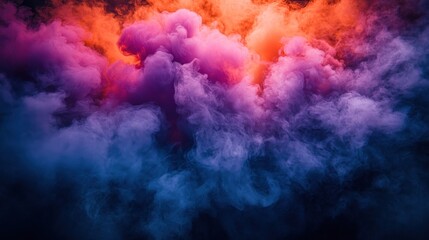 Fototapeta premium Colorful smoke clouds fill frame