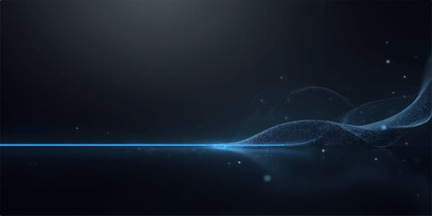 An abstract blue wave design with a glowing light ray creates a futuristic and energetic backdrop