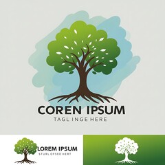 Rooted Strength: A Vibrant Tree Logo Design