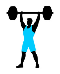 Man Lifting Weights for Fitness Simple Illustration