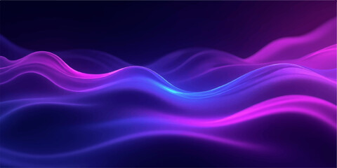 Abstract flowing purple and blue waves with artistic light and texture