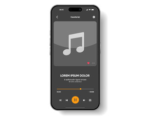 Media music player interface isolated on white background. Multimedia frame template. Mockup live stream window, player. Online broadcasting. Multimedia navigation and music application.